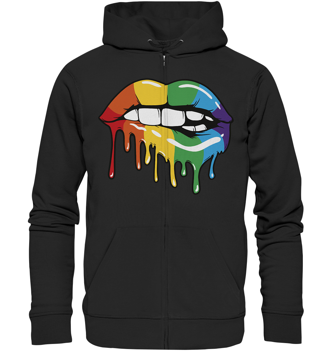 Regenbogen Lippen Unisex Sweatjacke