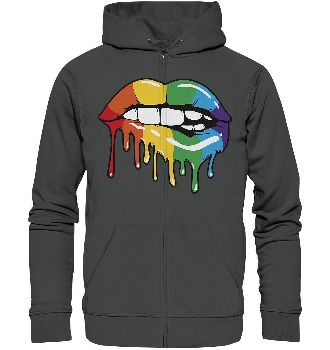 Regenbogen Lippen Unisex Sweatjacke