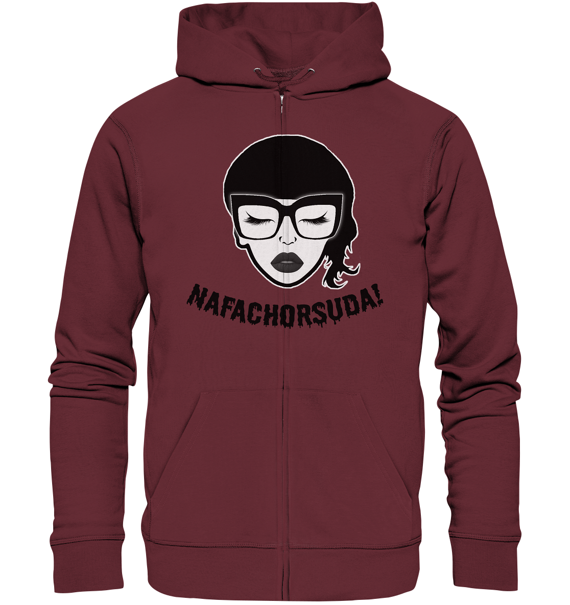 Nafachorsuda! Schwarze Schrift Unisex Sweatjacke