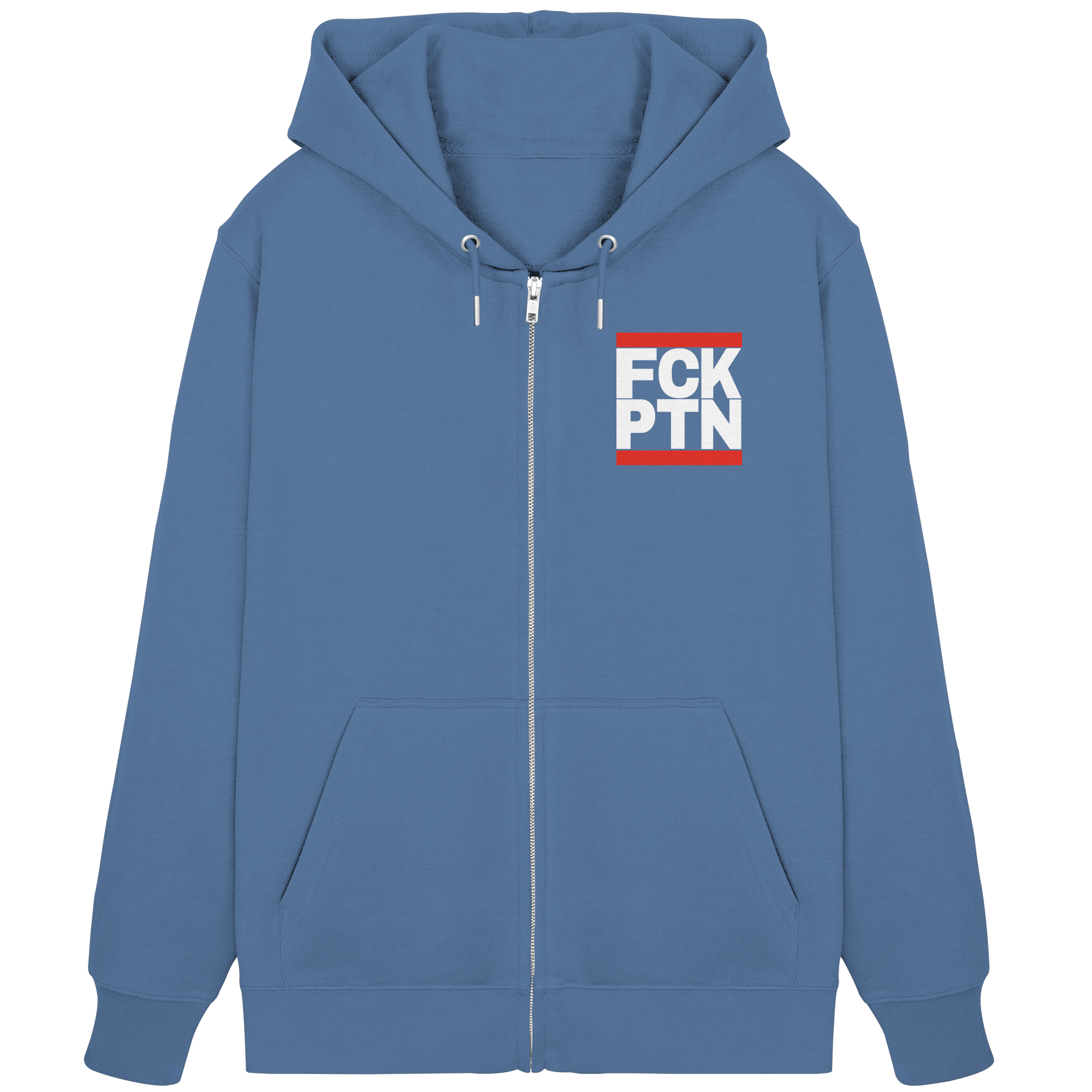 FCK PTN (weiße Schrift) - Organic Zipper