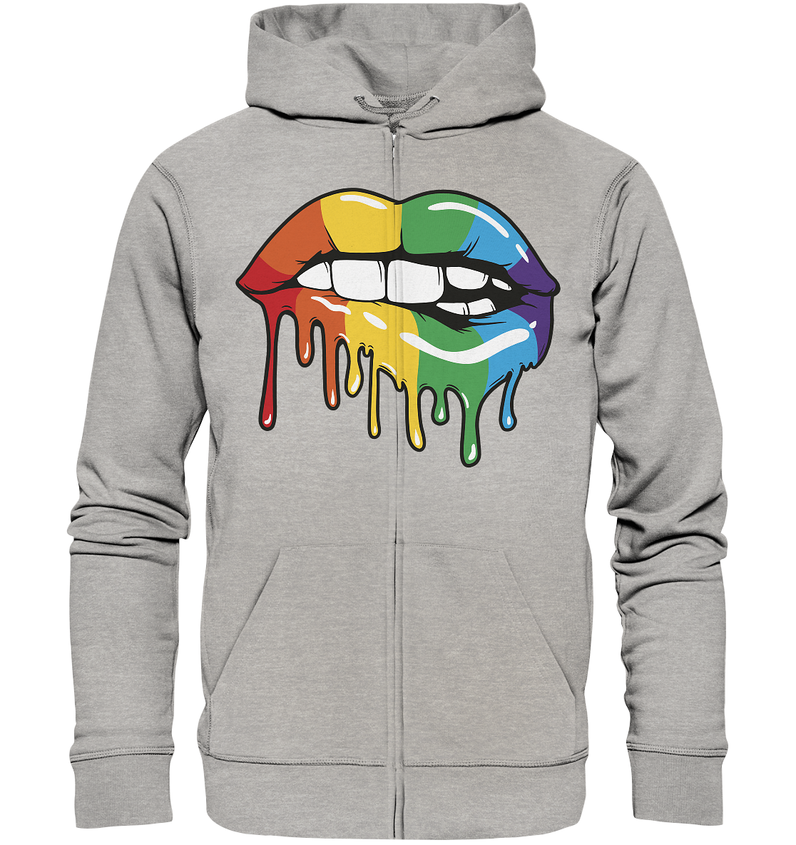 Regenbogen Lippen Unisex Sweatjacke