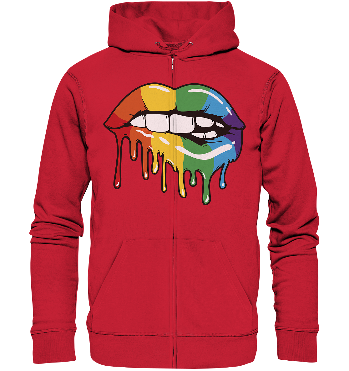 Regenbogen Lippen Unisex Sweatjacke