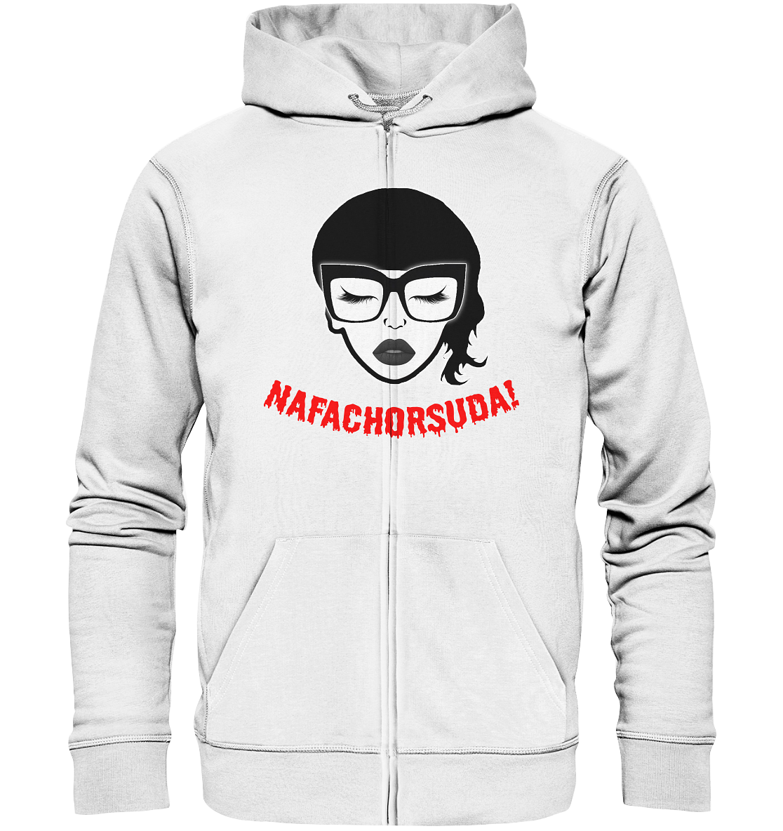 Nafachorsuda! Rote Schrift Unisex Sweatjacke