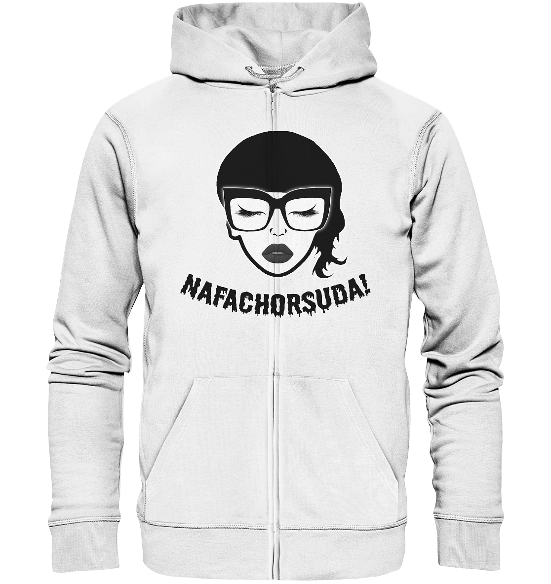 Nafachorsuda! Schwarze Schrift Unisex Sweatjacke