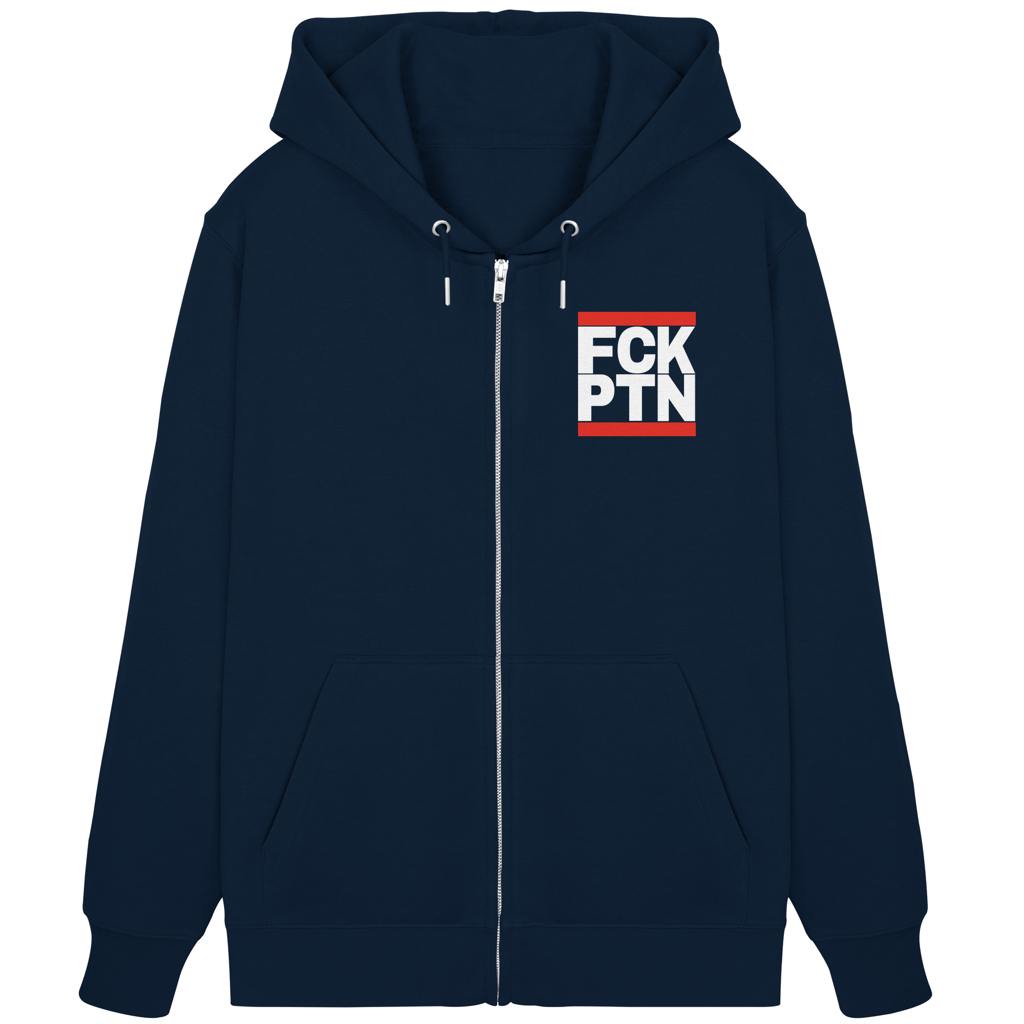 FCK PTN (weiße Schrift) - Organic Zipper