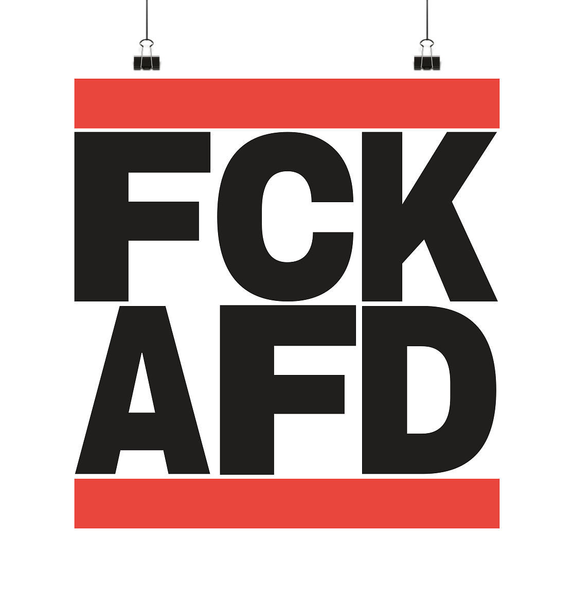 FCK AFD (schwarze Schrift) - Poster 40x40cm