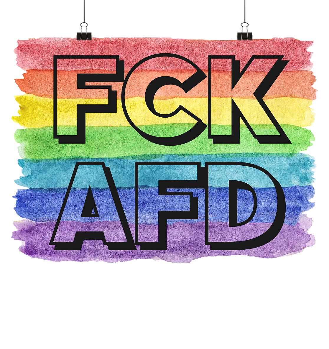 FCK AFD "Rainbow Resistance Edition" - Poster Din A4 (quer)