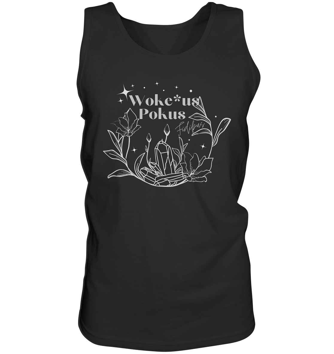 Woke*us Pokus (weiße Schrift) “Männer” Tank-Top