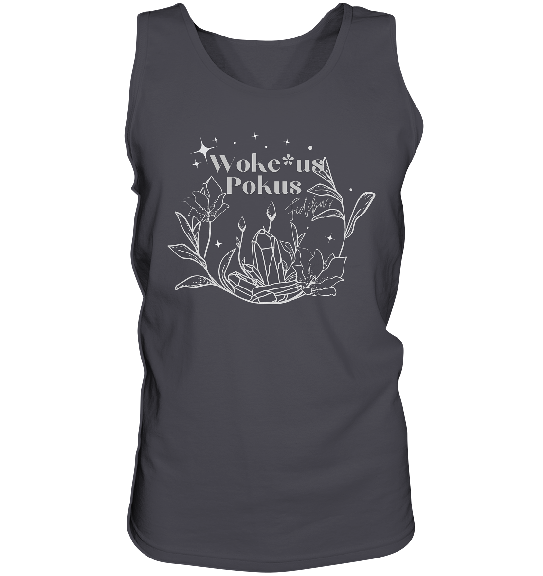 Woke*us Pokus (weiße Schrift) “Männer” Tank-Top