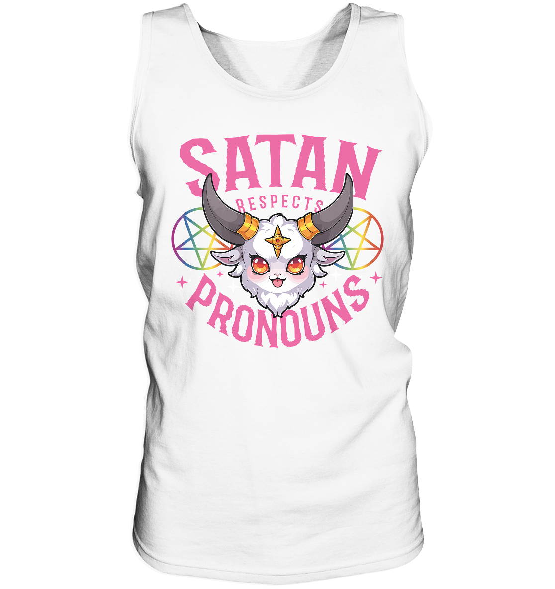 Satan Respects Pronouns “Männer” Tank-Top