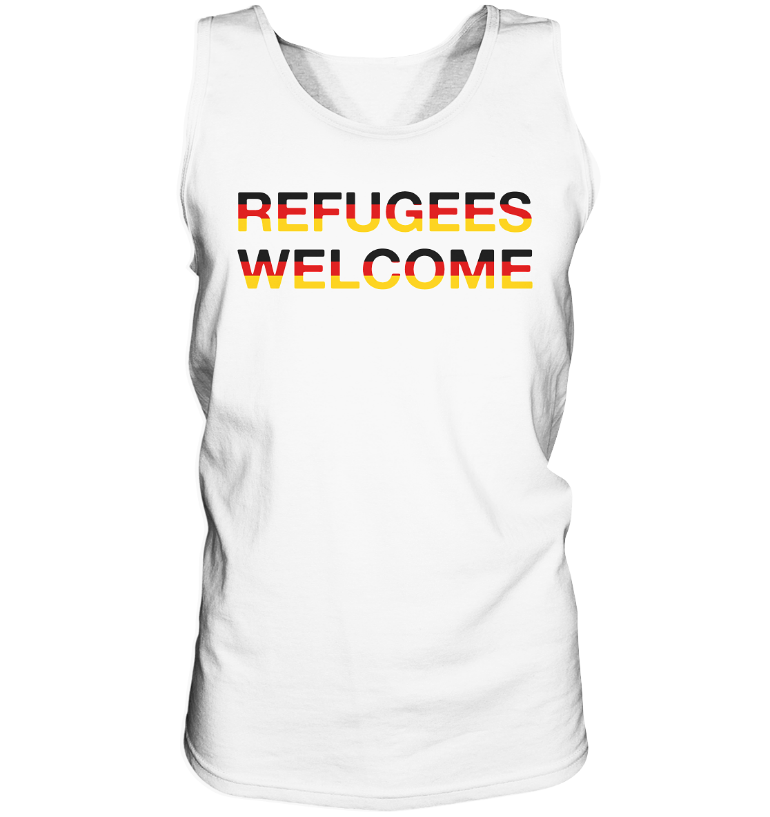 Refugees Welcome in Deutschlandfarben “Männer” Tank-Top