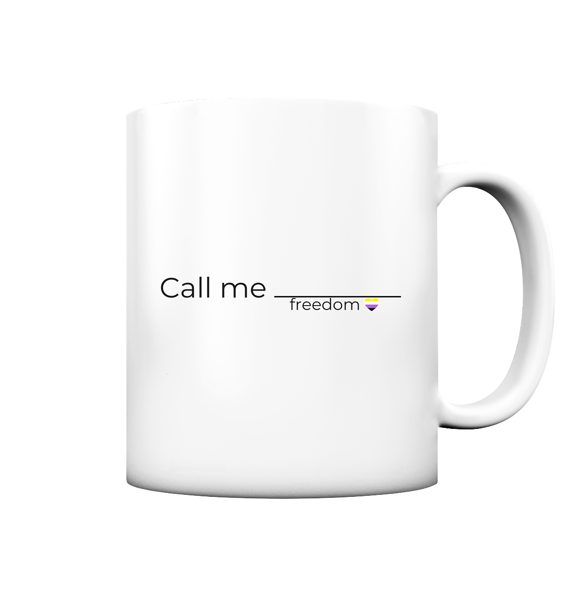 Call me … (Nonbinary-Flagge) Tasse (matt)