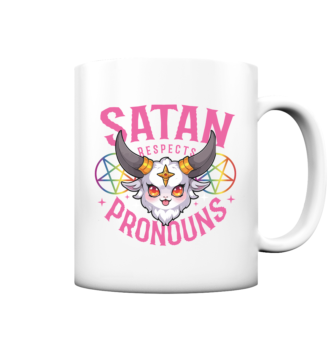 Satan Respects Pronouns Tasse (matt)