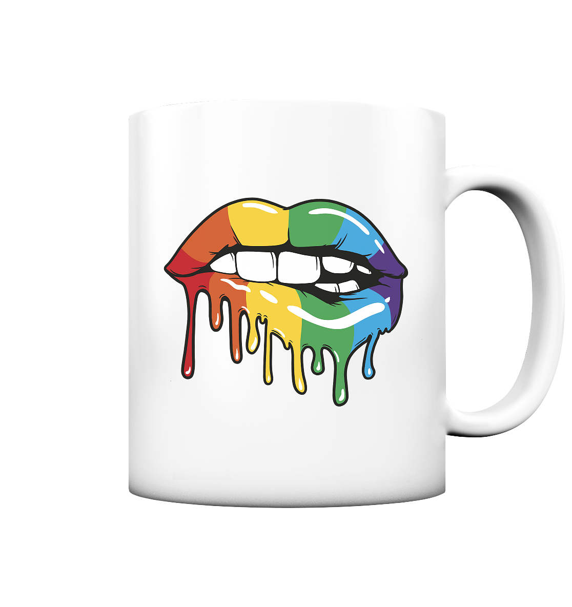 Regenbogen Lippen Tasse (matt)