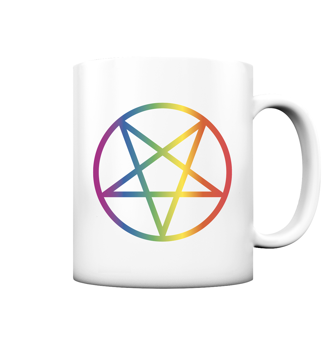 Regenbogen Pentagramm Tasse (matt)