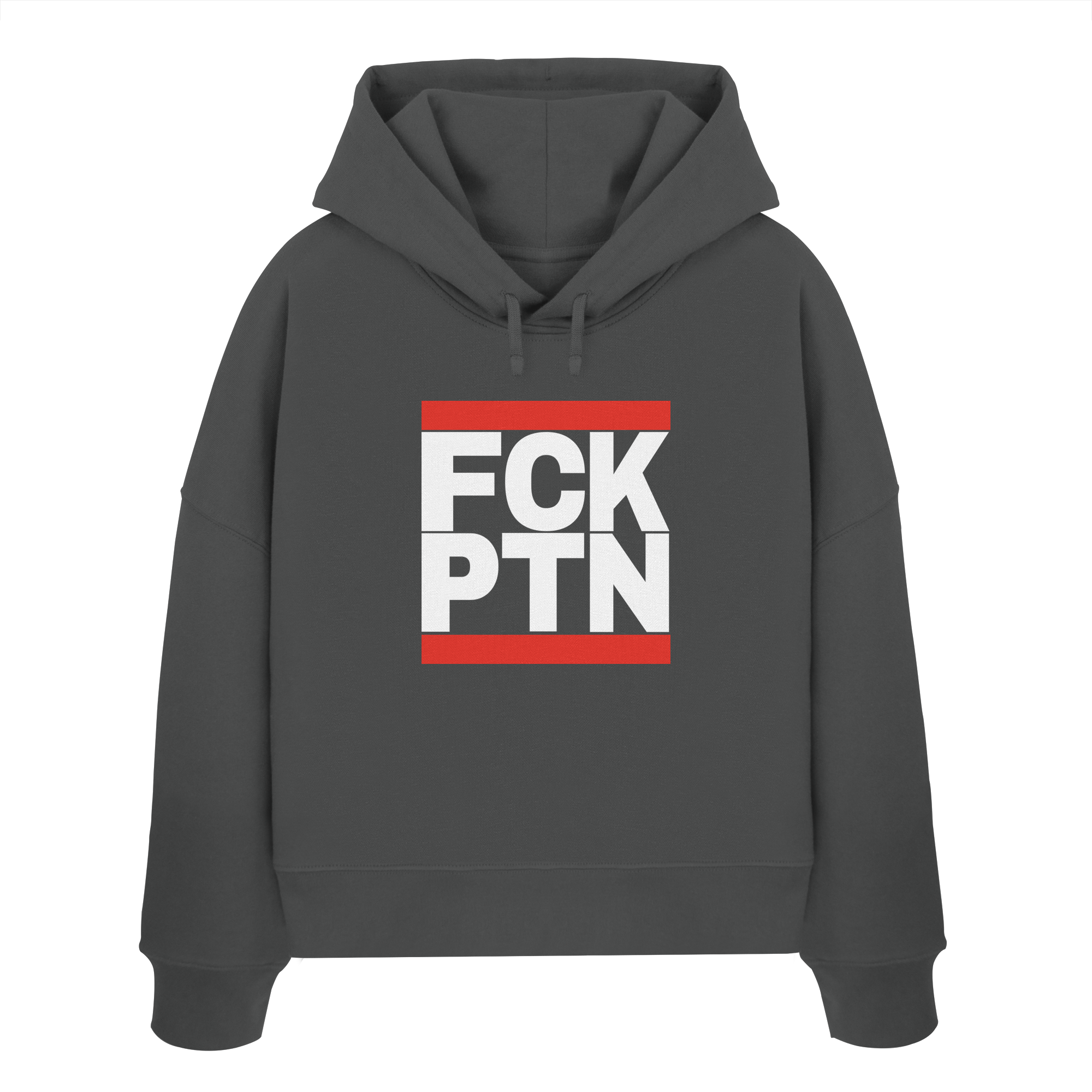 FCK PTN (weiße Schrift) - Womens Organic Boxcut Hoodie