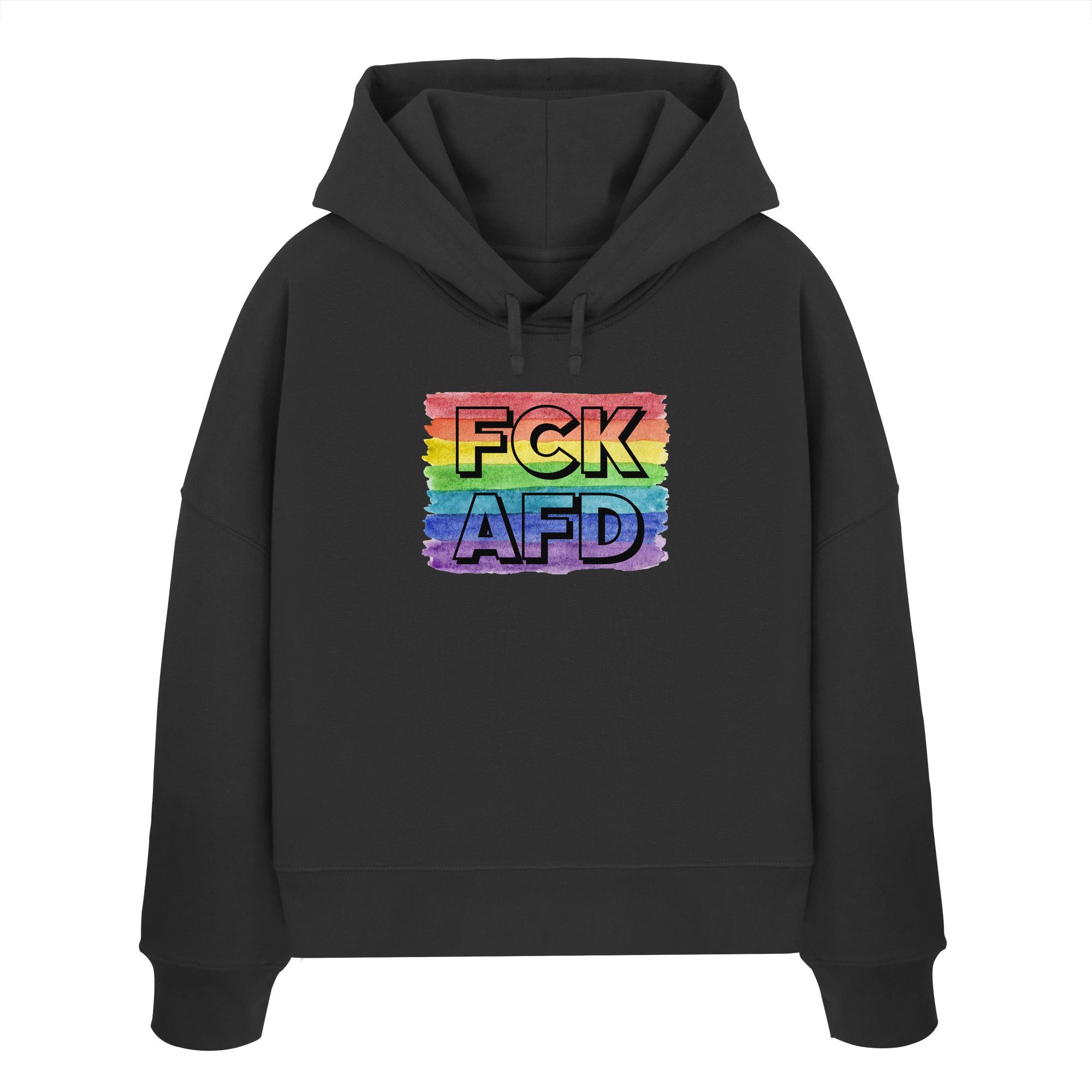 FCK AFD "Rainbow Resistance Edition" - Womens Organic Boxcut Hoodie