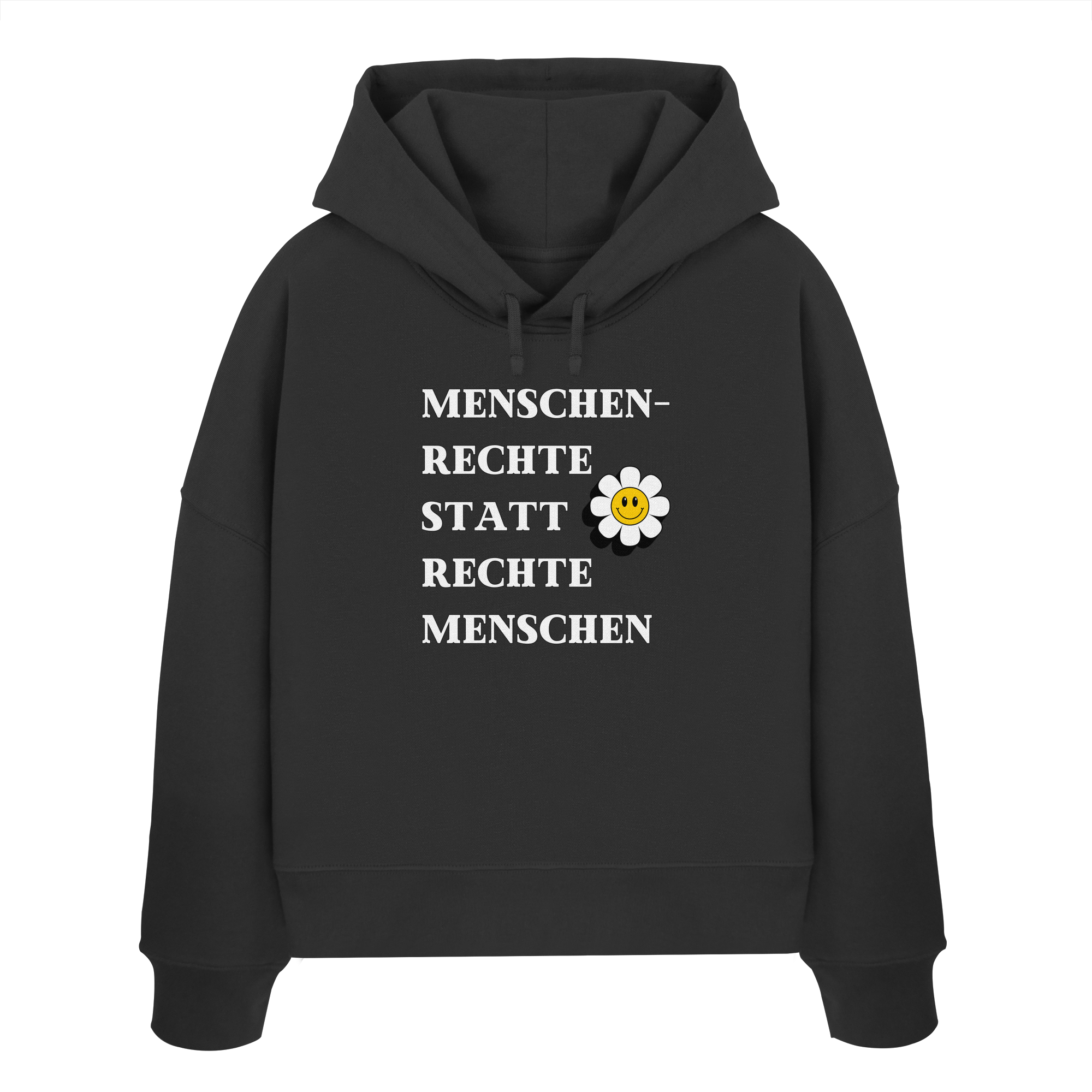 Menschenrechte statt rechte Menschen - Womens Organic Boxcut Hoodie