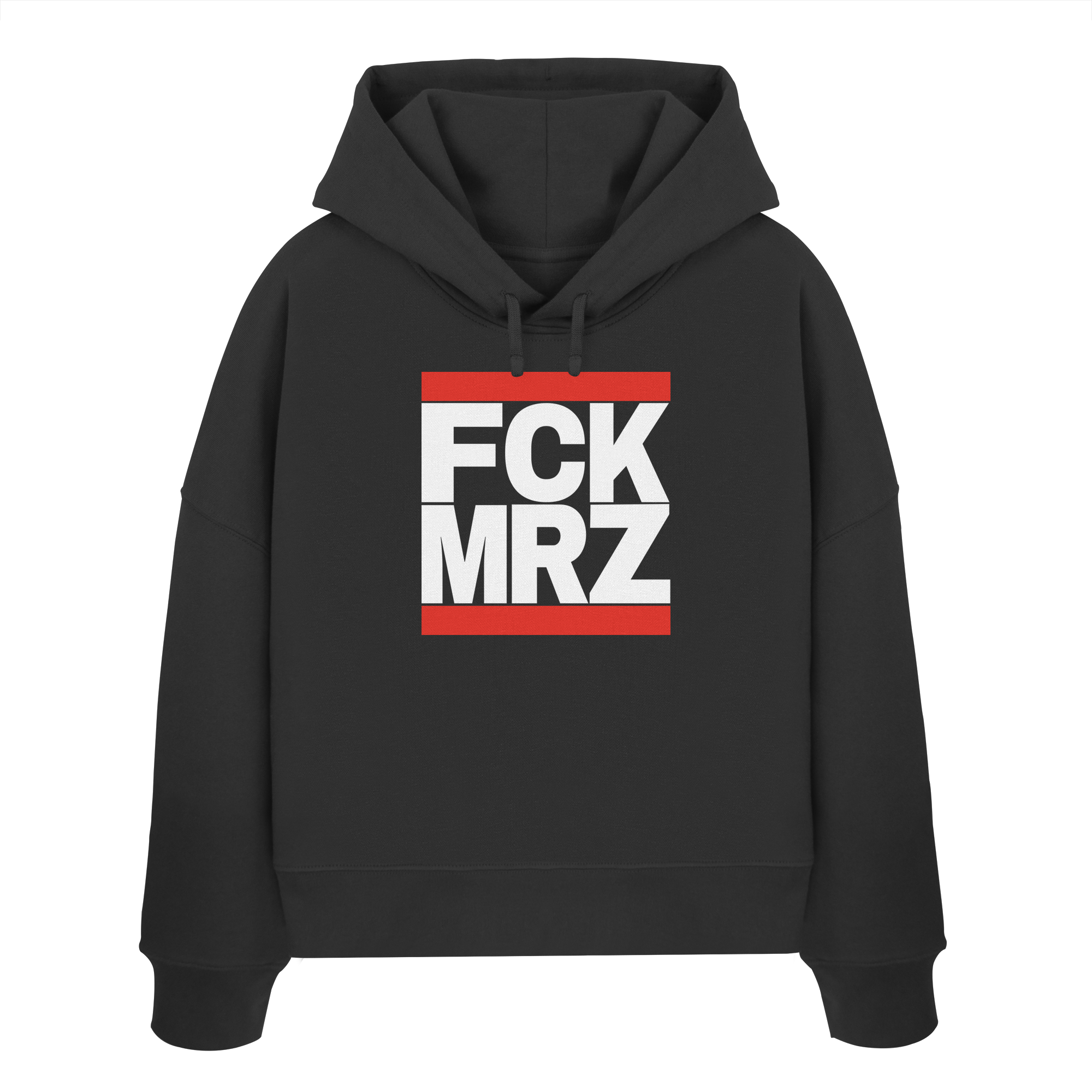 FCK MRZ (weiße Schrift) - "Frauen" Boxcut Hoodie