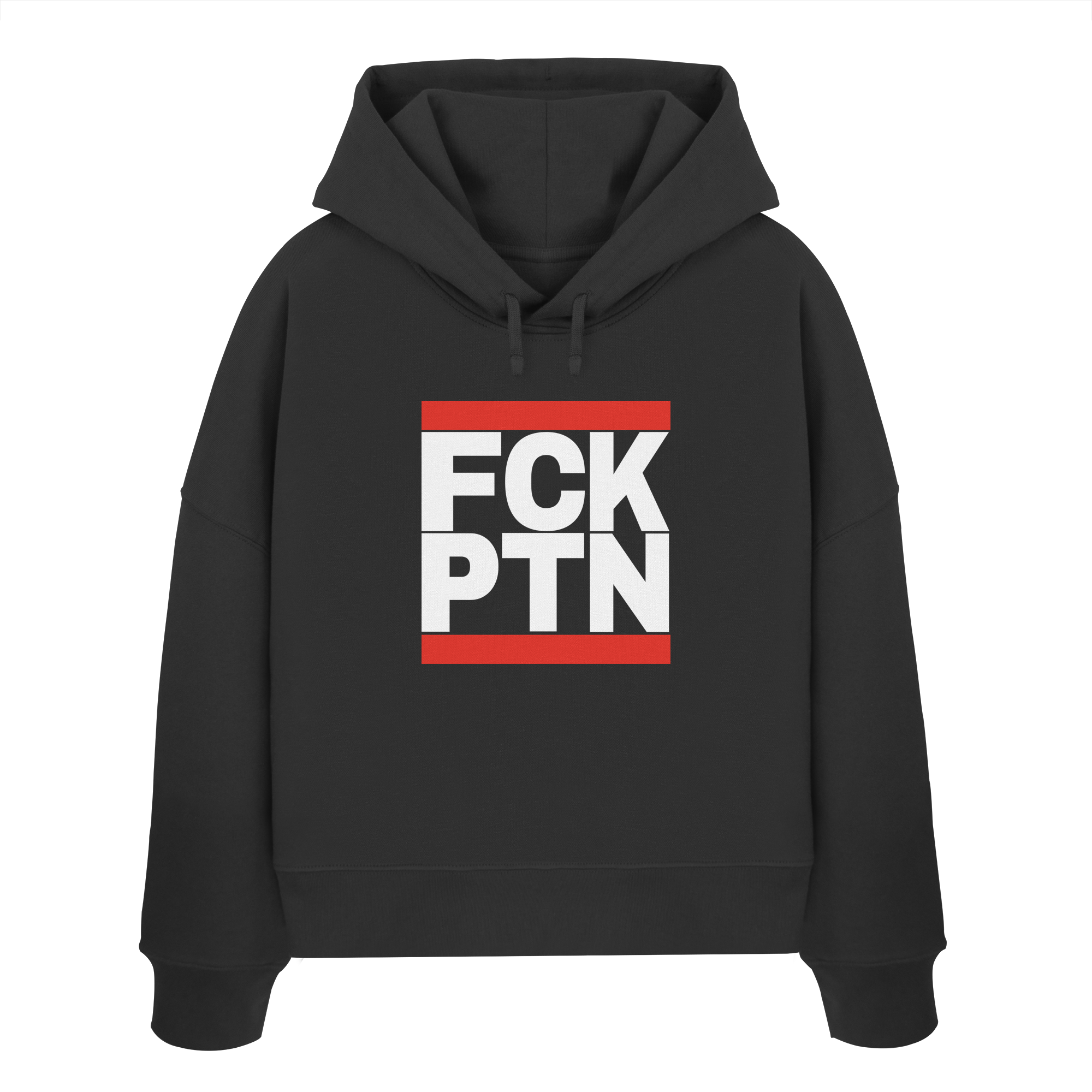 FCK PTN (weiße Schrift) - Womens Organic Boxcut Hoodie