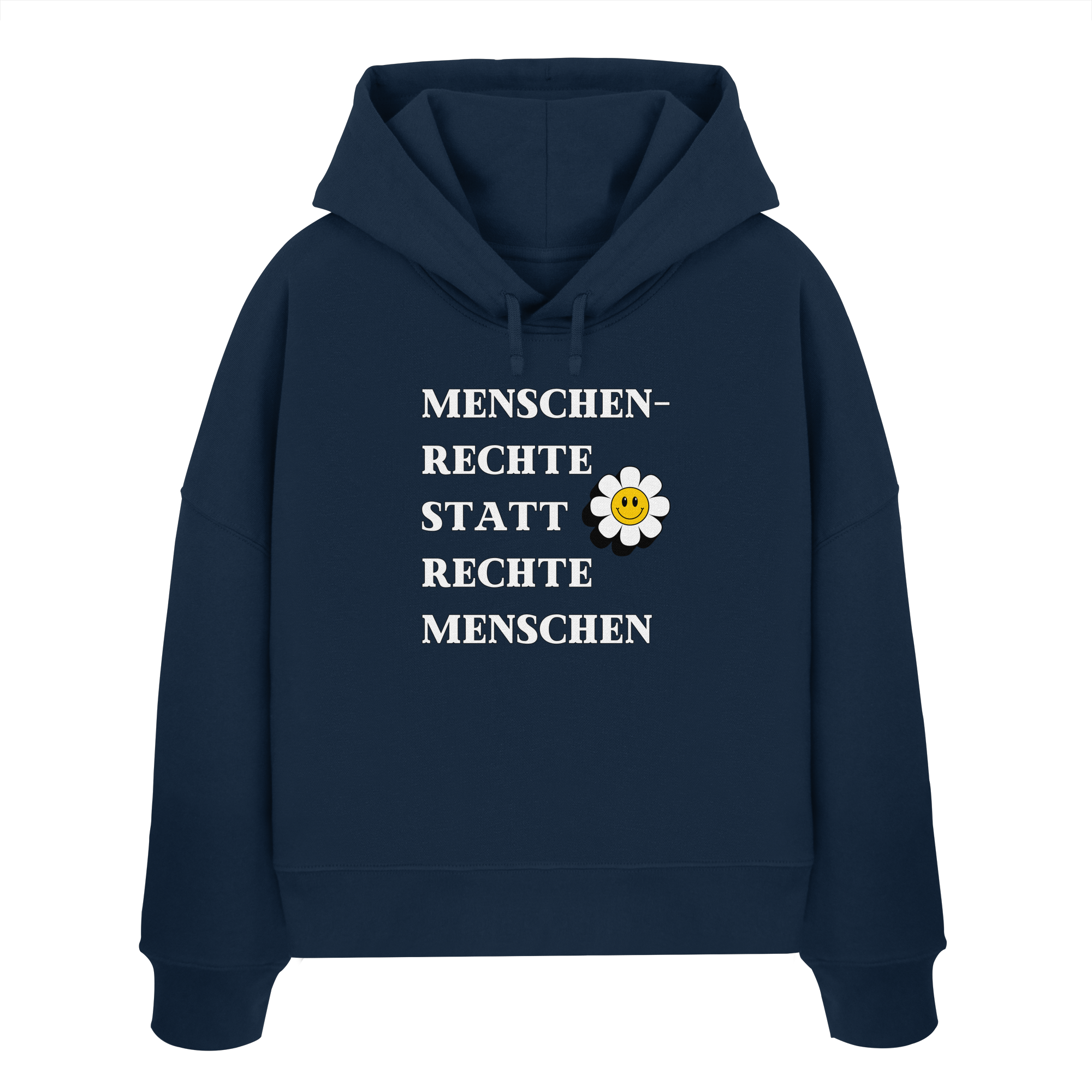 Menschenrechte statt rechte Menschen - Womens Organic Boxcut Hoodie