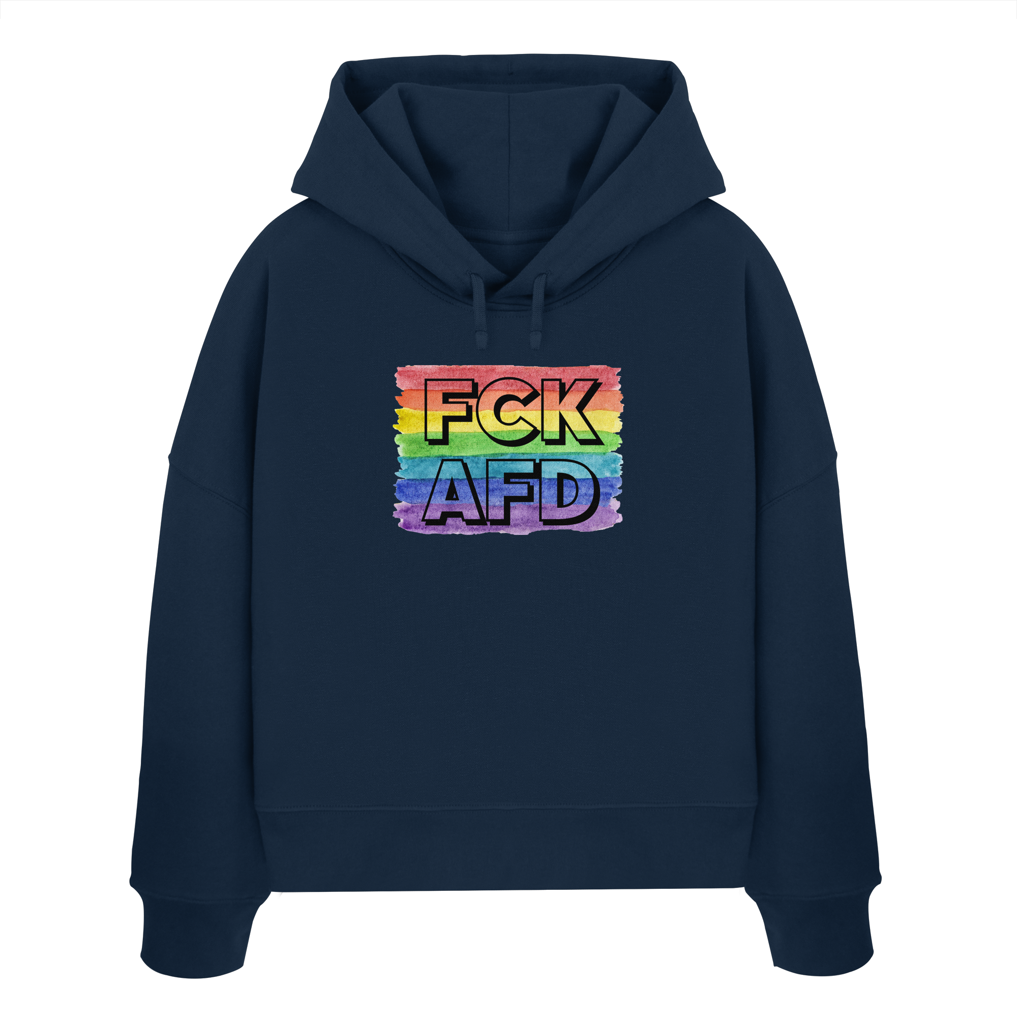 FCK AFD "Rainbow Resistance Edition" - Womens Organic Boxcut Hoodie