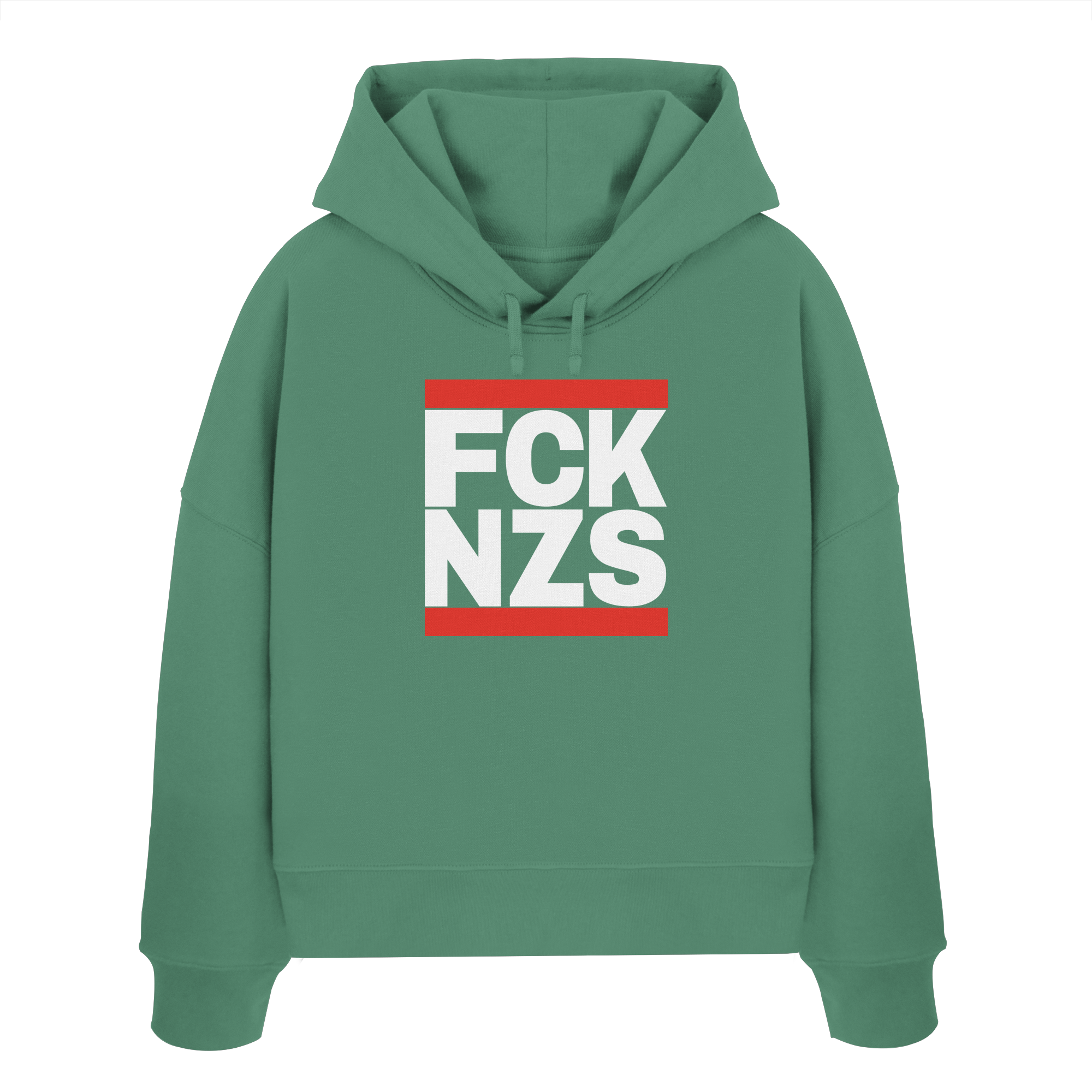 FCK NZS (weiße Schrift) - "Frauen" Boxcut Hoodie