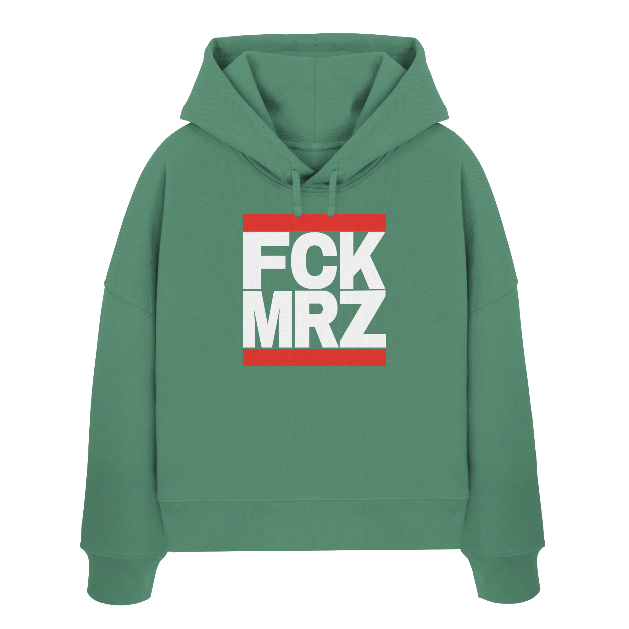 FCK MRZ (weiße Schrift) - "Frauen" Boxcut Hoodie