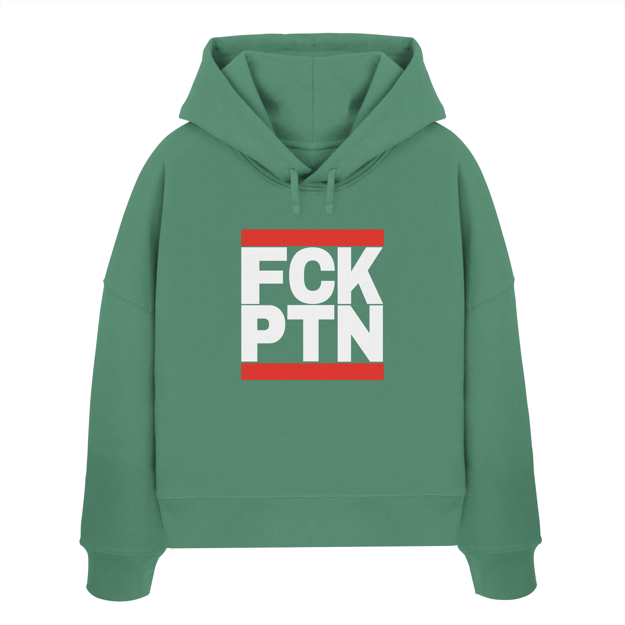 FCK PTN (weiße Schrift) - Womens Organic Boxcut Hoodie