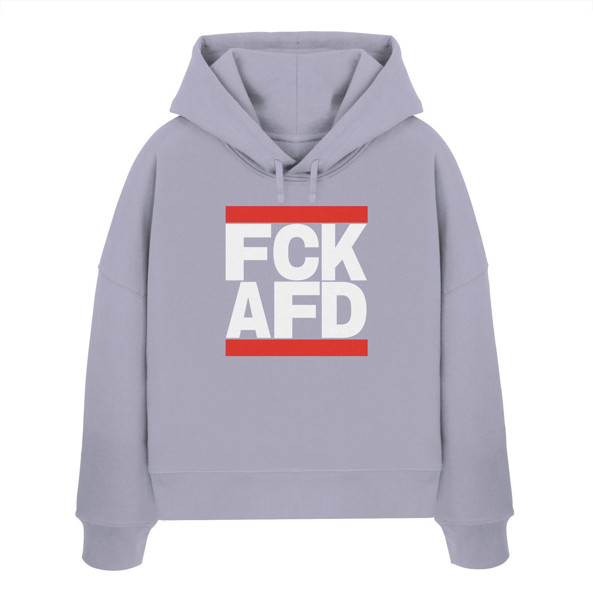 FCK AFD (weiße Schrift) - "Frauen" Boxcut Hoodie