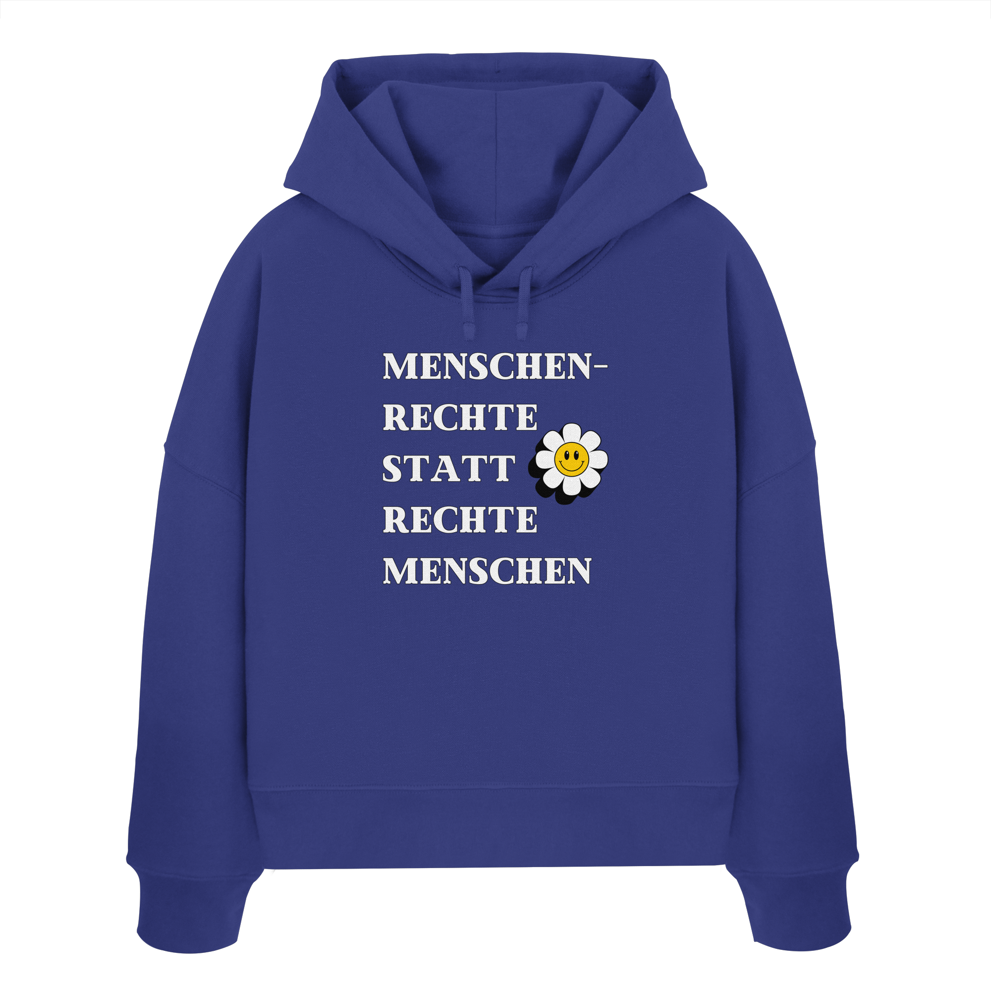 Menschenrechte statt rechte Menschen - Womens Organic Boxcut Hoodie