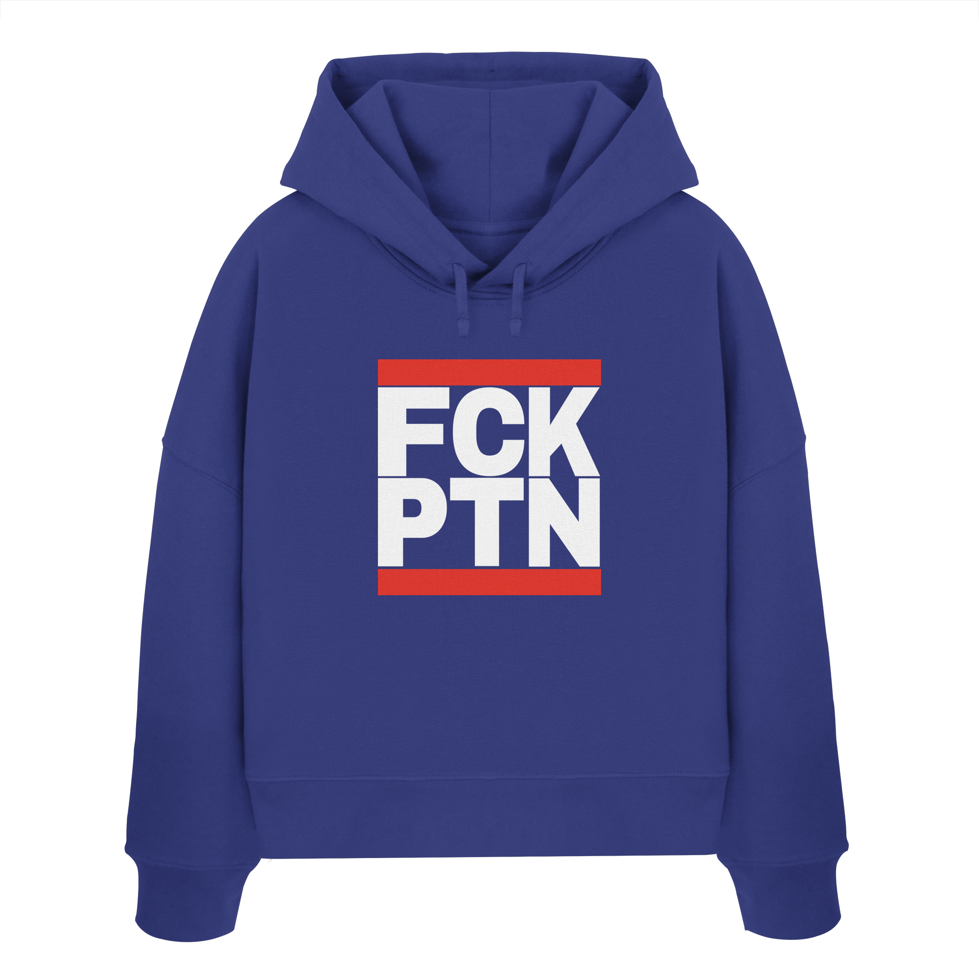 FCK PTN (weiße Schrift) - Womens Organic Boxcut Hoodie