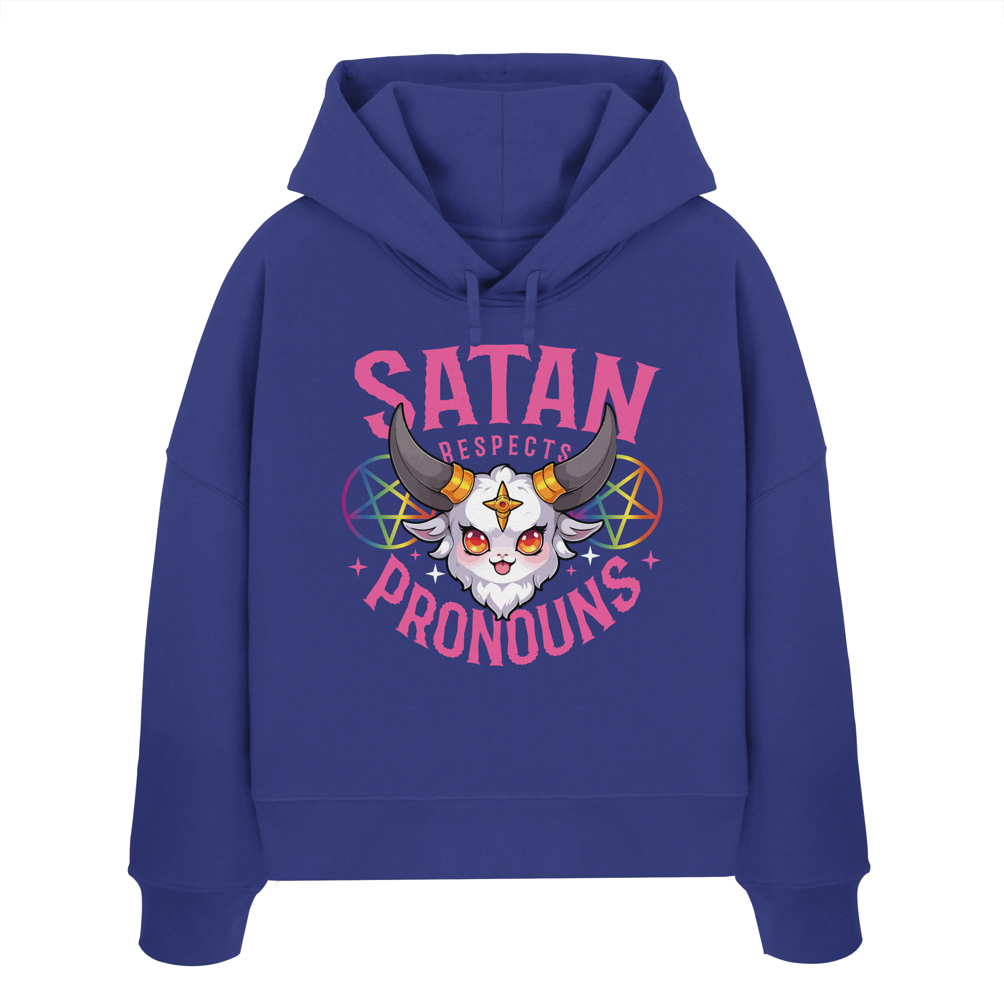 Satan Respects Pronouns - Womens Organic Boxcut Hoodie