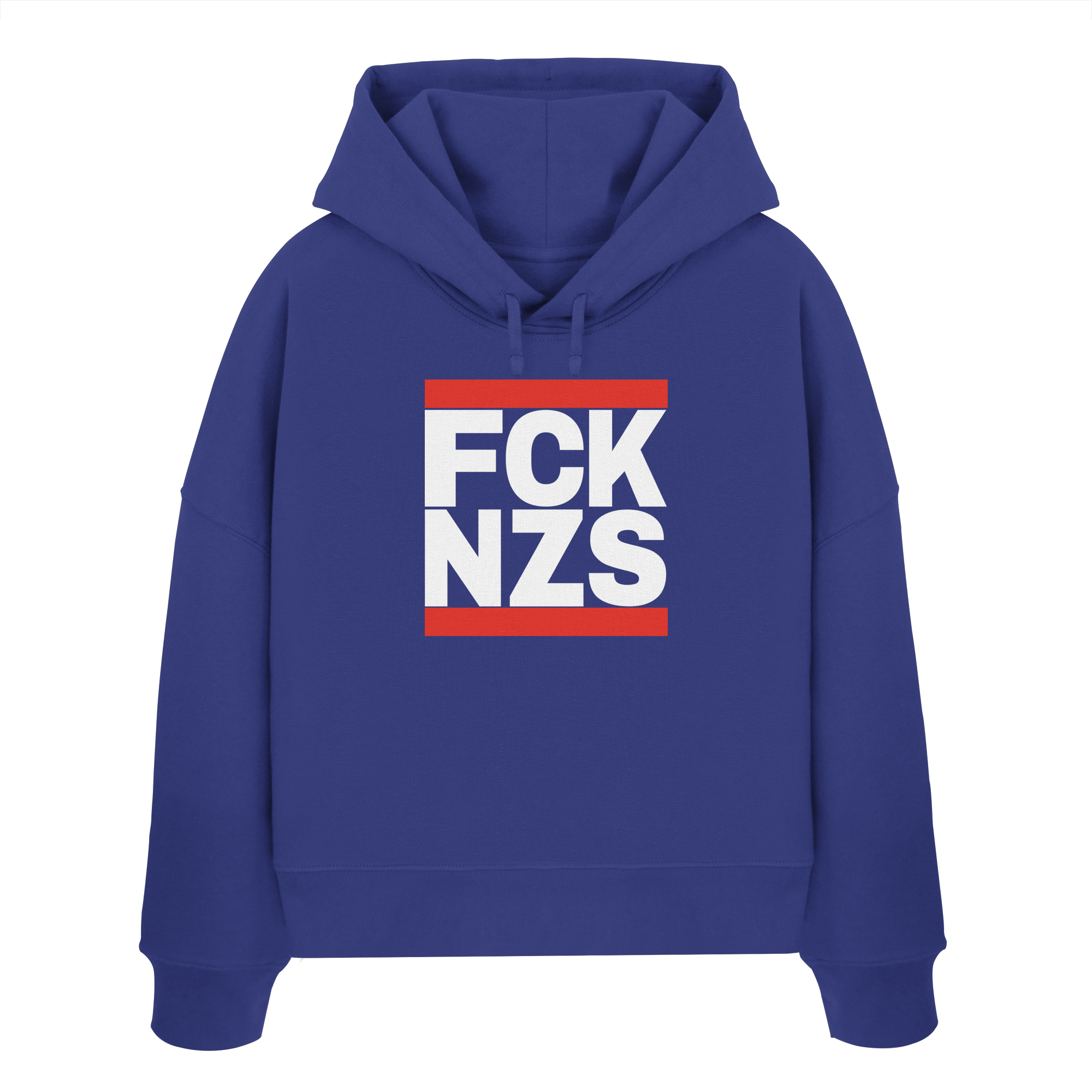 FCK NZS (weiße Schrift) - "Frauen" Boxcut Hoodie