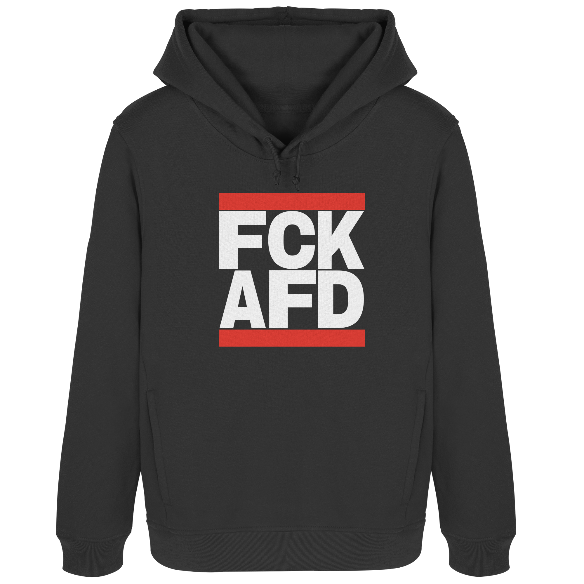 FCK AFD (weiße Schrift) - "Frauen" Organic Hoodie B&C