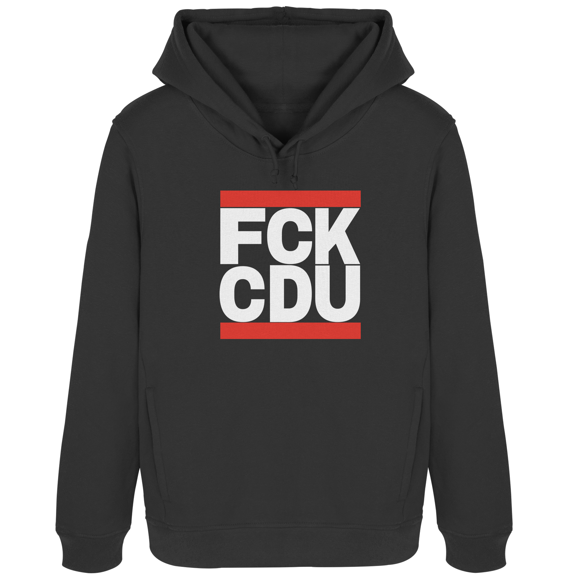 FCK CDU (weiße Schrift) - Womens Organic Hoodie B&C