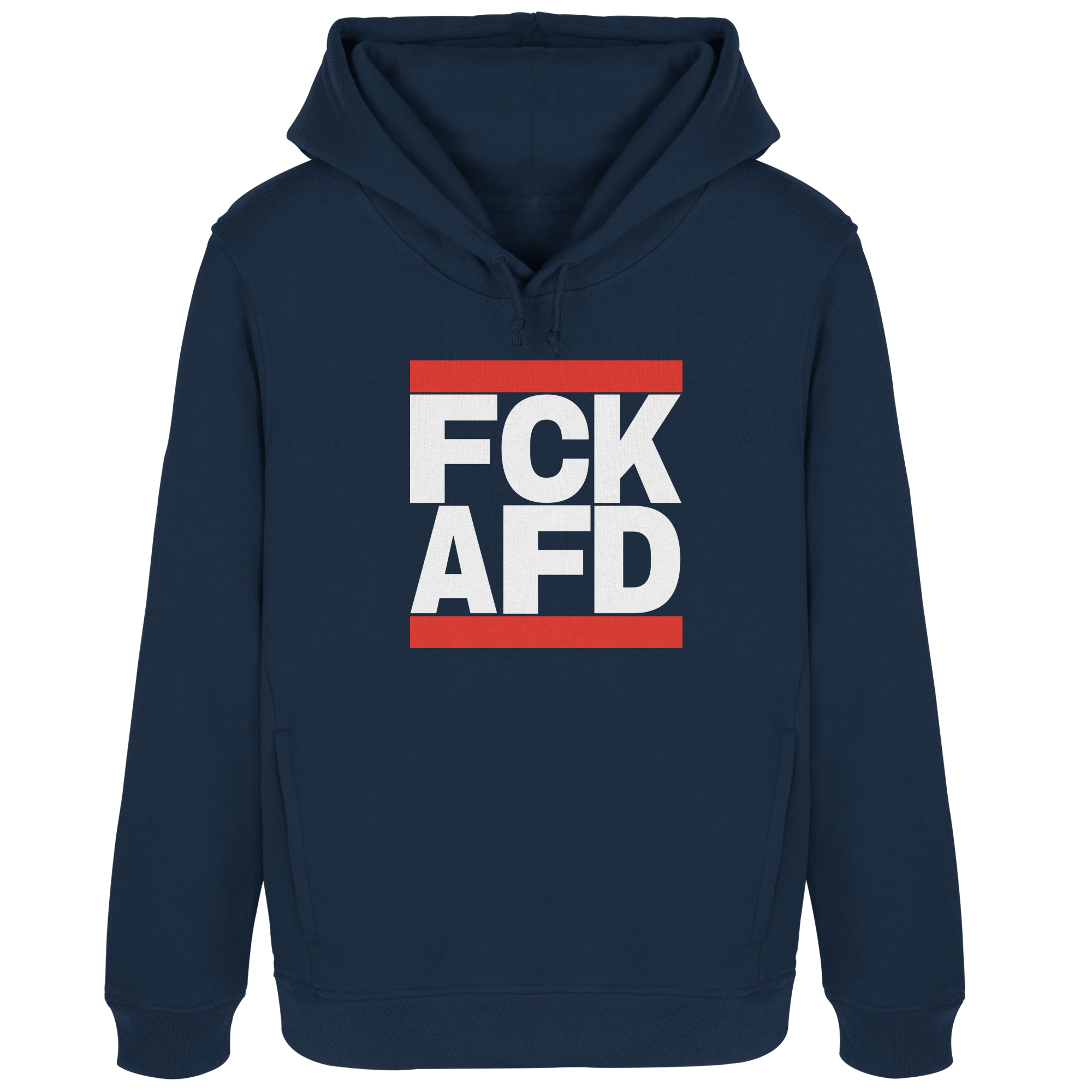 FCK AFD (weiße Schrift) - "Frauen" Organic Hoodie B&C