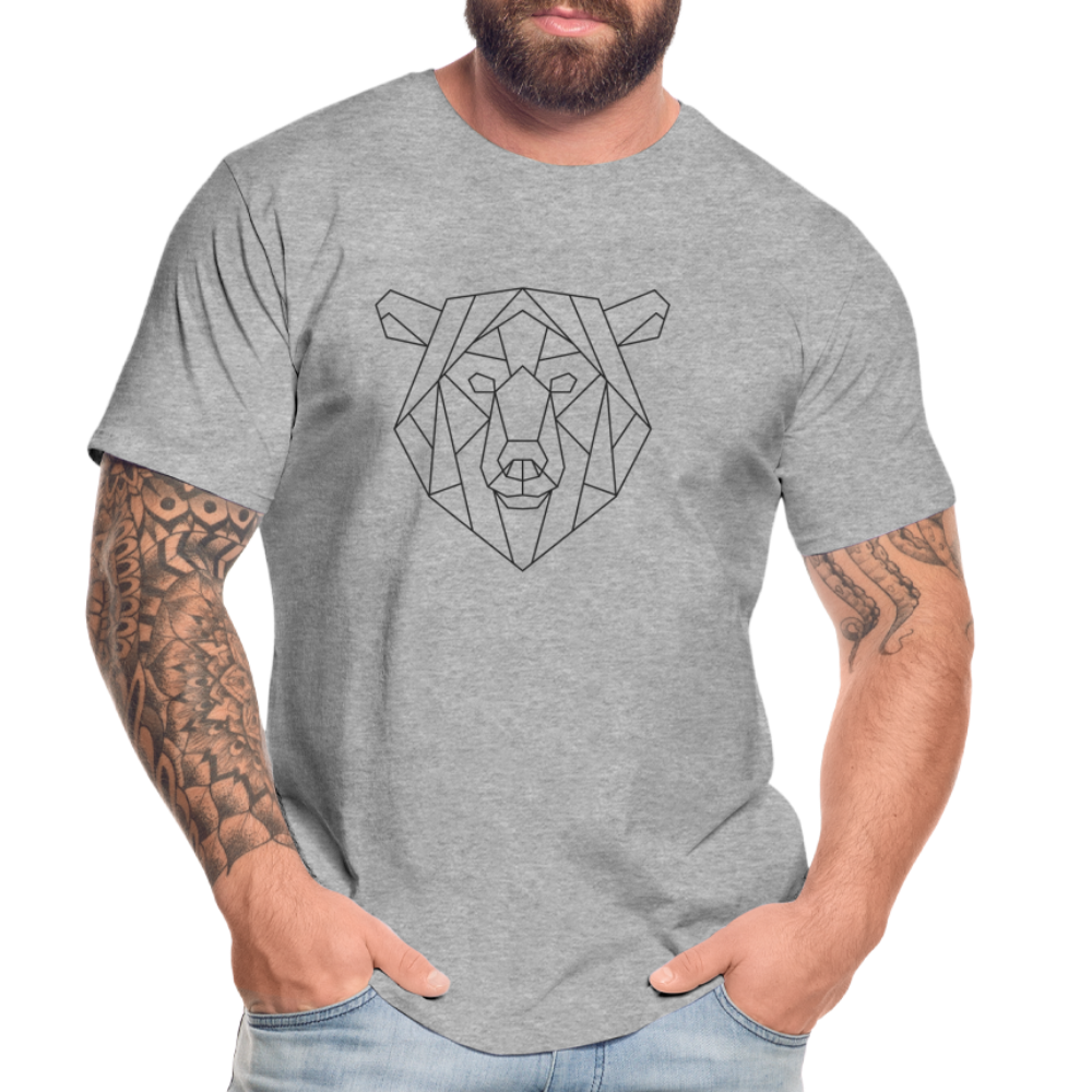 Bär Polygon Zeichnung "Männer" T-Shirt - Grau meliert