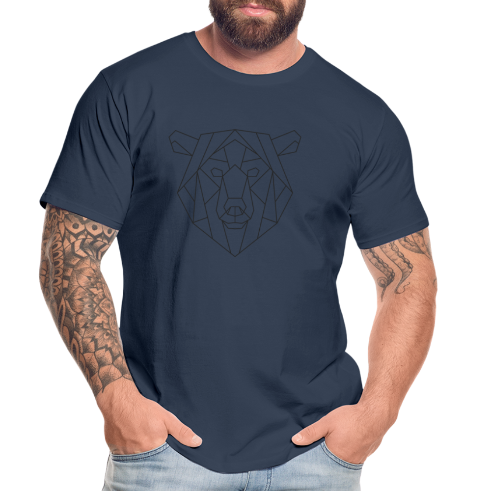 Bär Polygon Zeichnung "Männer" T-Shirt - Navy