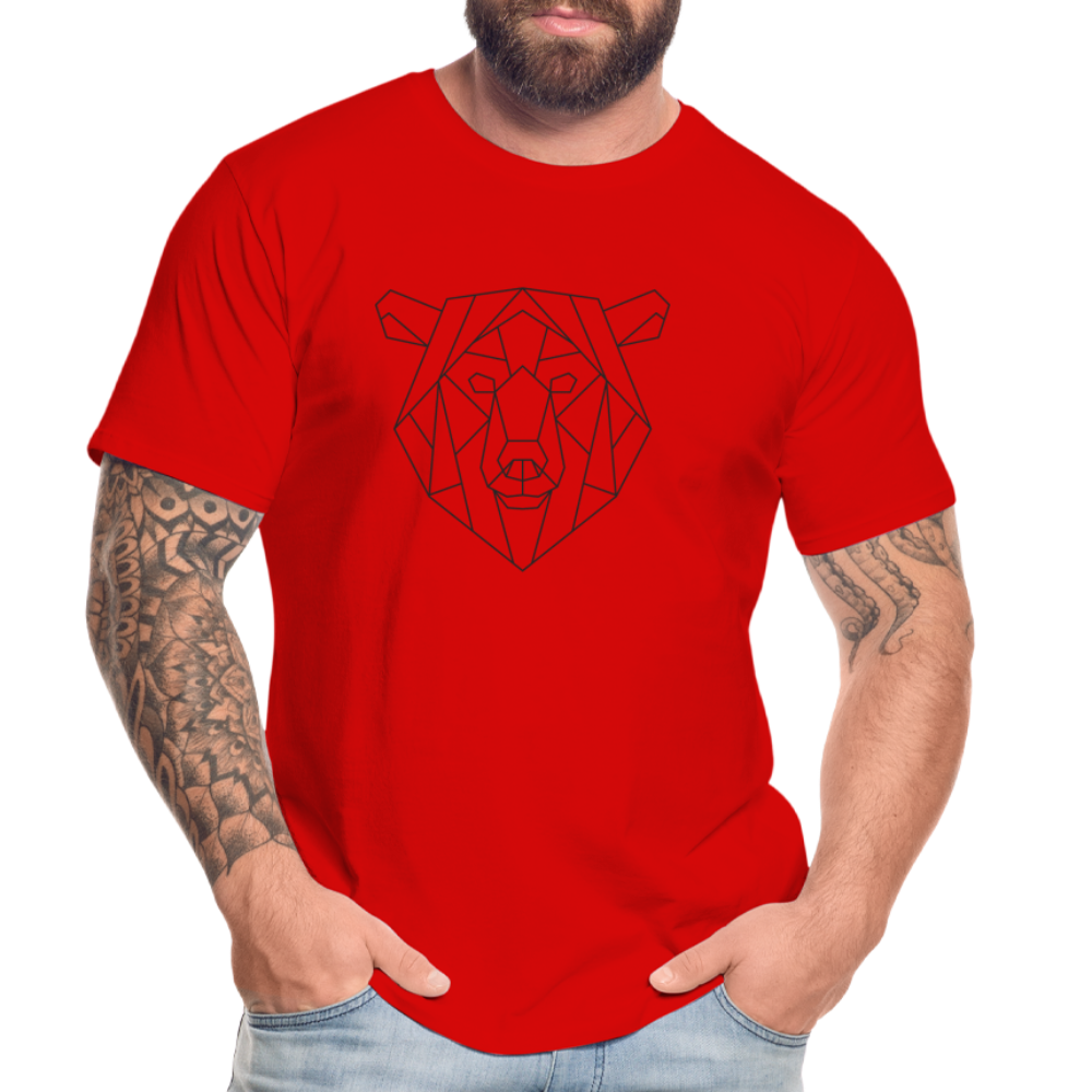 Bär Polygon Zeichnung "Männer" T-Shirt - Rot