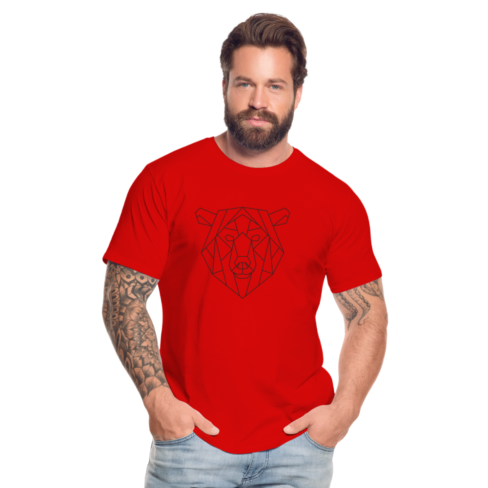 Bär Polygon Zeichnung "Männer" T-Shirt - Rot