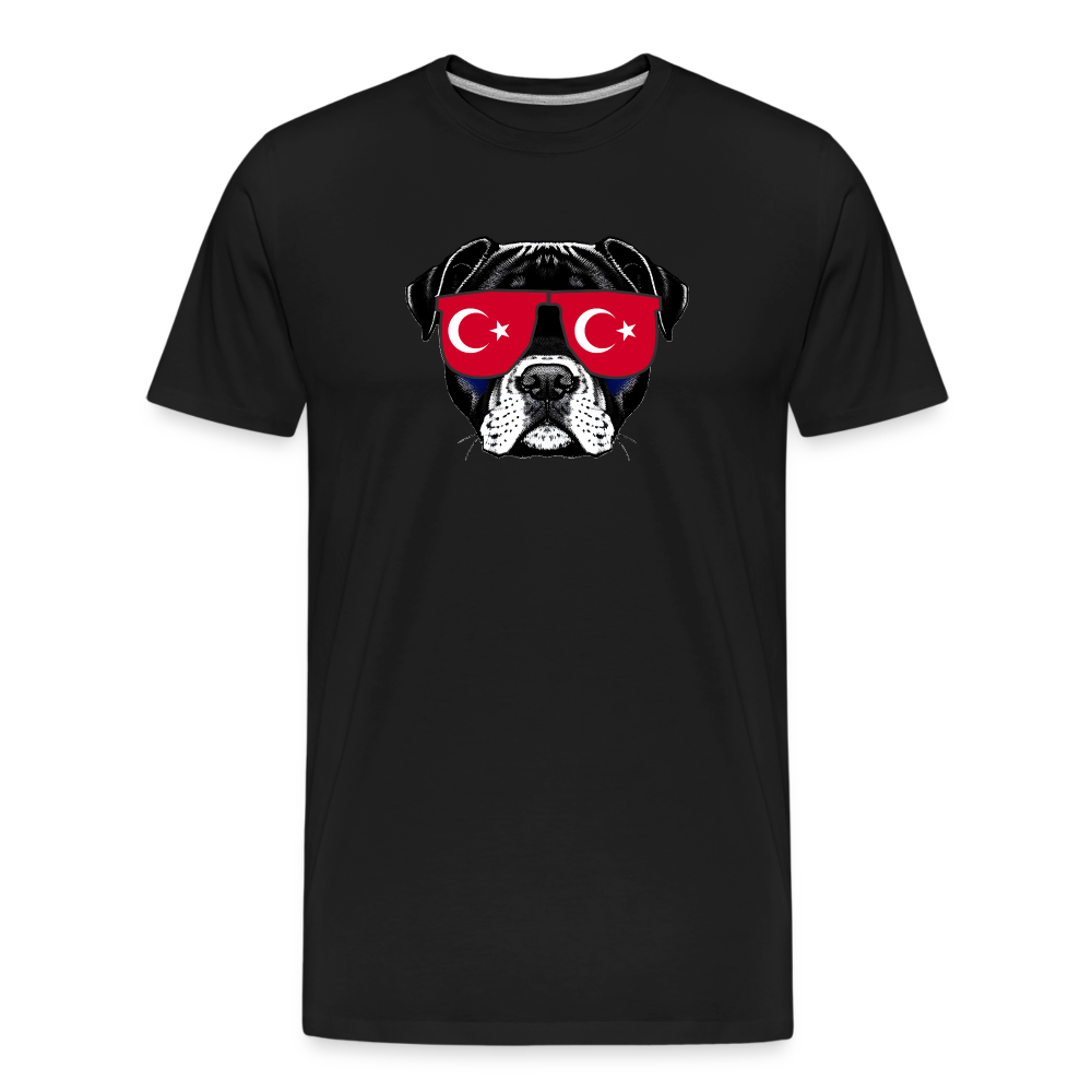 Hund mit Türkei-Sonnenbrille "Männer"-Schnitt T-Shirt - Schwarz