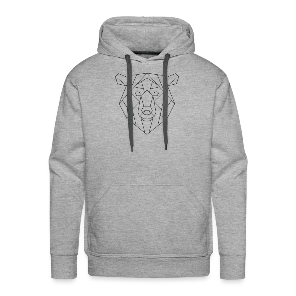 Bär Polygon Zeichnung "Männer" Hoodie - Grau meliert