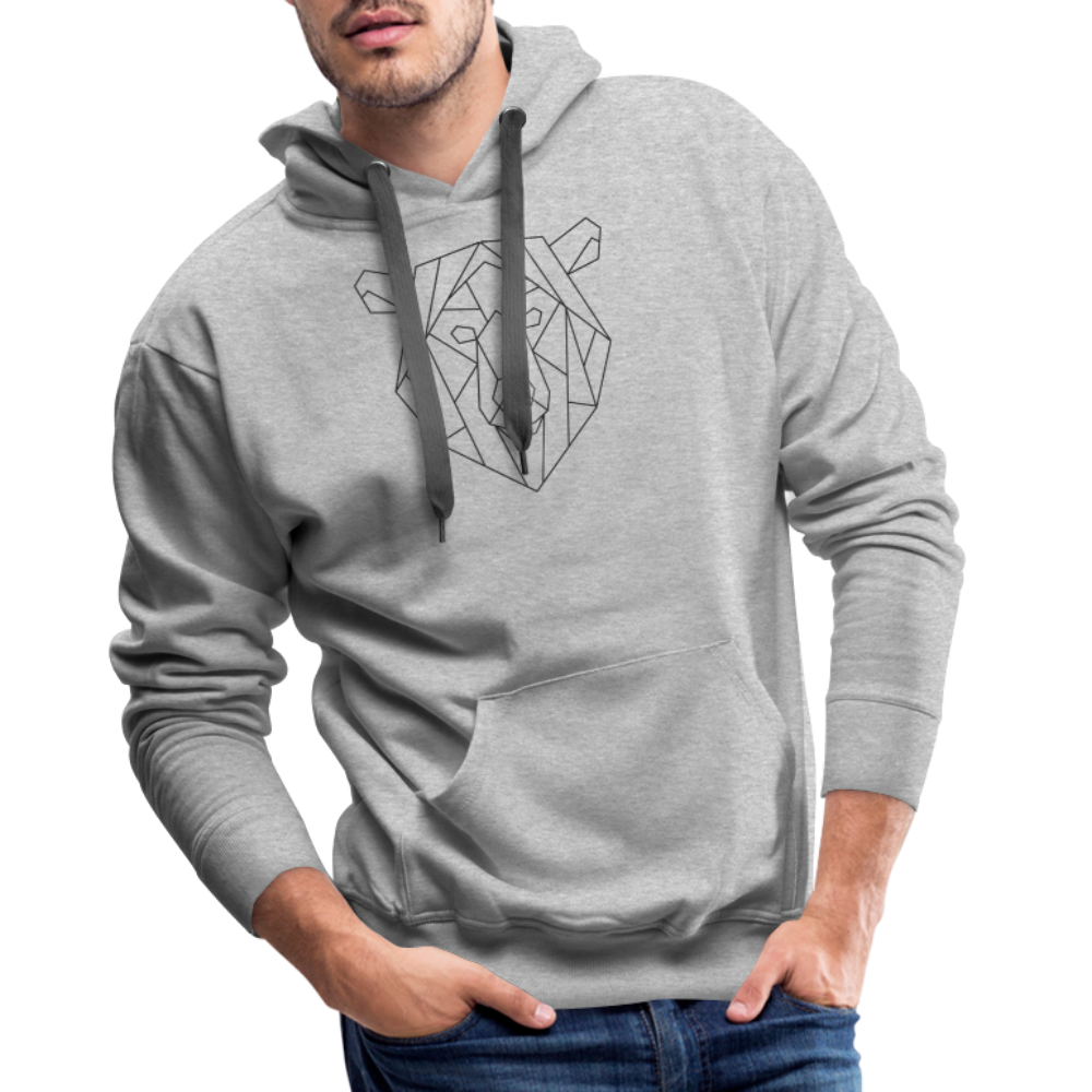 Bär Polygon Zeichnung "Männer" Hoodie - Grau meliert