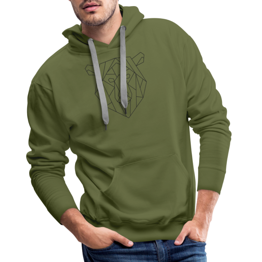 Bär Polygon Zeichnung "Männer" Hoodie - Olivgrün