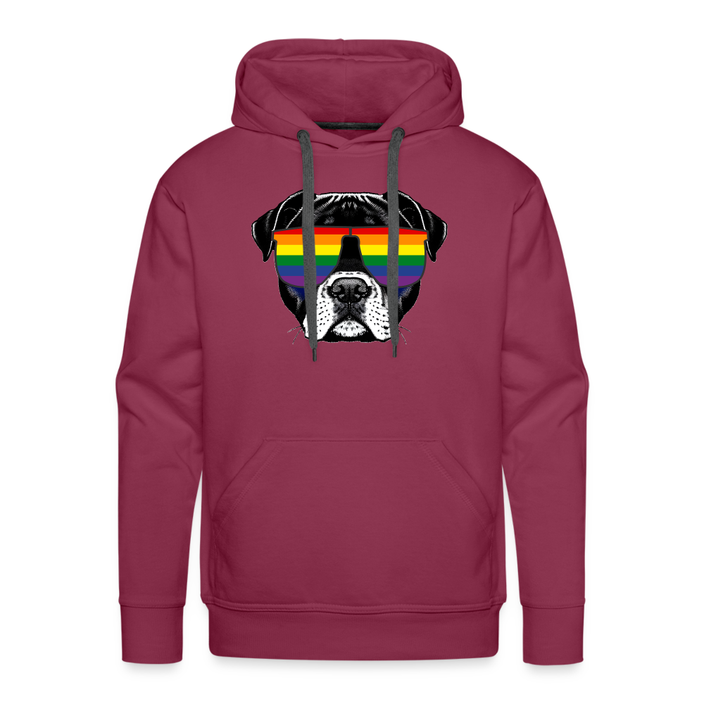 Regenbogen Doggo "Männer" Hoodie - Bordeaux