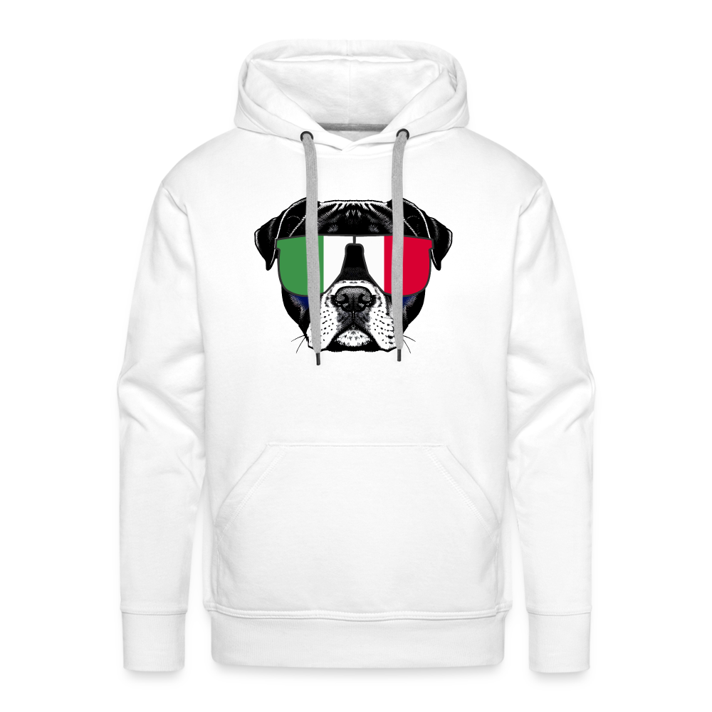 Hund mit Italien-Sonnenbrille "Männer"-Schnitt Hoodie - weiß