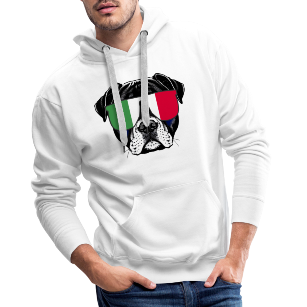 Hund mit Italien-Sonnenbrille "Männer"-Schnitt Hoodie - weiß