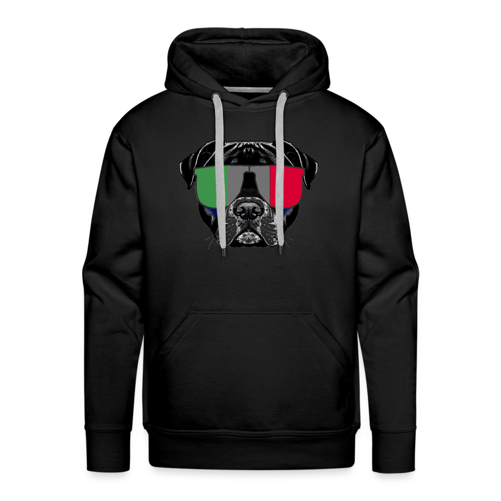 Hund mit Italien-Sonnenbrille "Männer"-Schnitt Hoodie - Schwarz