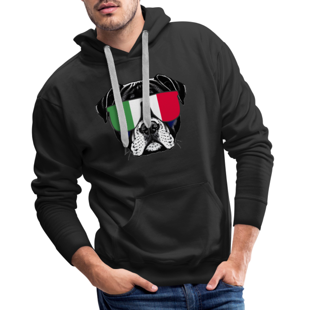 Hund mit Italien-Sonnenbrille "Männer"-Schnitt Hoodie - Schwarz